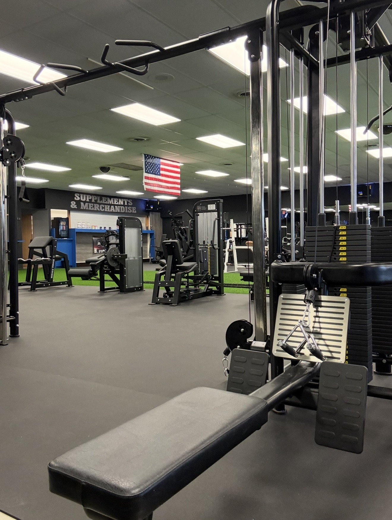 Cable machine and strength equipment at Midwest Iron Addicts Colona